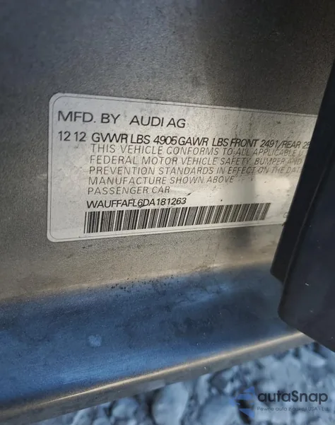 2013 Audi A4 Premium Plus from USA, damaged, VIN WAUFFAFL6DA181263